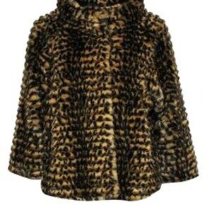 7 For All Mankind - Cheetah Print Faux Fur Cape - Size Small